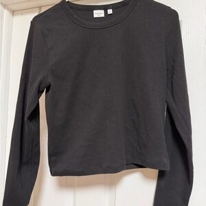 Aritzia Sunday Best Charcoal Long Sleeve Top